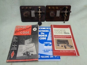 Two Vintage Signal Electric Mfg Co Morse Code Key with Books - Picture 1 of 14