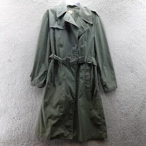 Vintage US Army Military Green Rain Coat Trench Coat 36S Roland Sportsware Men’s - Picture 1 of 12
