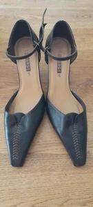 Ladies Heeled Leather Shoes Size 5 In Brown - Picture 1 of 5