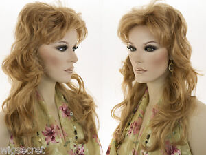 Glamorous 21 in Long Wavy Shag Hairstyle with Bangs Blonde Straight Wavy Wigs