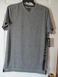 NWT Men's ECKO UNLTD. GREY MARBLED V-NECK T-SHIRT sz SMALL, LOGO - Picture 1 of 5