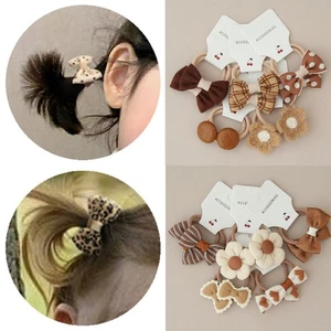 10Pcs Sweet Hair Ties Bowknot Kids Girls Bows Flower Headdress Hair Rope - Picture 1 of 15