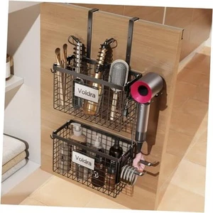 2 Pack Hair Dryer Holder Cabinet Door, Adhesive Hair Tool Organizer Wall - Picture 1 of 7