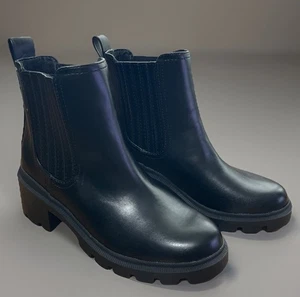 Botas Universal Thread Para Mujer 8.5 Chelsea Negras Imitación Cuero Pull on Informales Nuevas con Etiquetas - Imagen 1 de 6