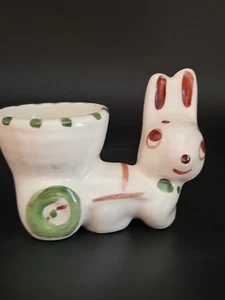 RIO HONDO Hase und Wagen Übertopf Figur Eierbecher Vintage California Pottery - Bild 1 von 10
