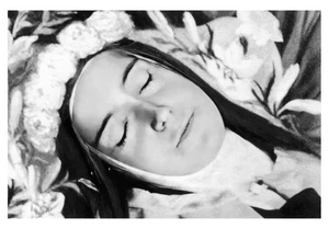 Tarjeta Sagrada de Santa Teresa Poco Después de Su Muerte, Medalla de 1" y Reliquia de 3ª Clase - Imagen 1 de 4