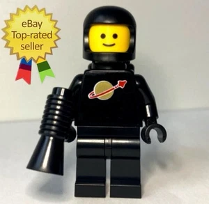 LEGO Classic Black Spaceman W/ SPACE Helmet And Oxygen Tank And Megaphone - Picture 1 of 2