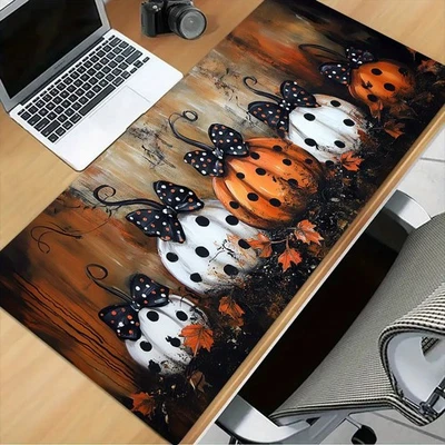 NUEVO[40*90 cm 1 pieza Alfombrilla de ratón calabaza Halloween-Diseño de otoño espeluznante con naranja y negro Foto 1 de 4