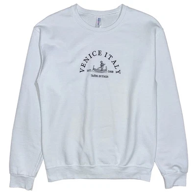 Jerzees Venecia Italia Viaje en Italia Blanco Pullover Sudadera Talla Pequeña Foto 1 de 4