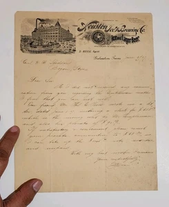 1907 Houston Ice & Brewing Co Magnolia Beer Billhead (Galveston) Texas Letter - Picture 1 of 10