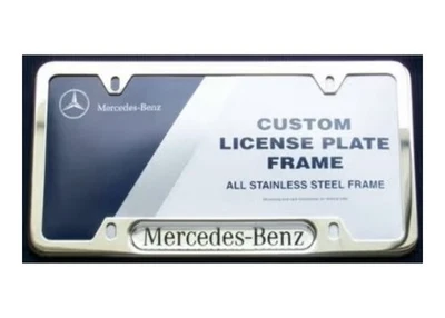 Mercedes-Benz Genuine Polished Stainless Steel License Plate Frame  - Image 1 of 4