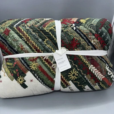 Nuevo Edredón Pottery Barn Navidad Invierno Dream King Patchwork Árbol de Navidad  Foto 1 de 4