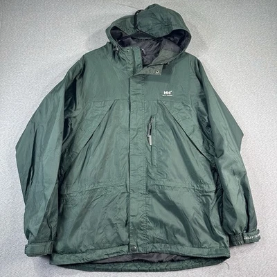 Chaqueta Helly Hansen Para Hombre Pequeña Verde Cremallera Completa Bolsillos Exterior Capucha Suave Foto 1 de 4