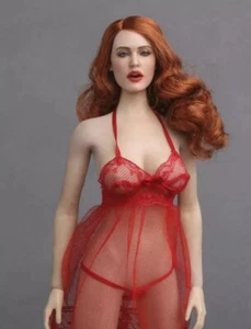 1/6 Sexy Lady Head Sculpt Wine-red Curly Hair for 12" Phicen Female Figure Body - Picture 1 of 2