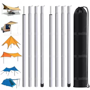 2x 2m Teleskop Zeltstangen Aufstellstange Tarpstange Sonnensegel Campingplanen - Bild 1 von 14