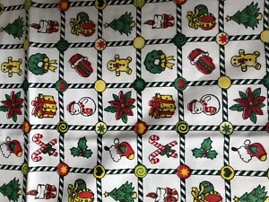Square Christmas Motif Cotton Fat Quarter Snowman Christmas Tree Gingerbread - Picture 1 of 3
