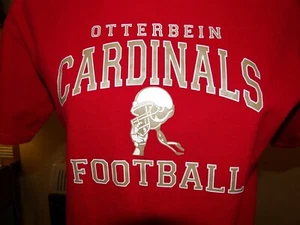 Otterbein CARDINALS Football T-Shirt ~ YOUTH size LARGE 14 - 16 Kids L - Red - Picture 1 of 11