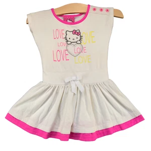 Hello Kitty by Sanrio Kids Waistband Dress Cream Size 4 Sleeveless Pleated - Picture 1 of 15
