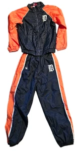 Detroit Tigers Jacket and Pants Set Nylon Outfit Youth Size 7 Warm Up Track Suit - Picture 1 of 15