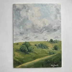 Pintura al óleo original Nubes pintura paisaje neutro estilo vintage 9х12 - Imagen 1 de 3