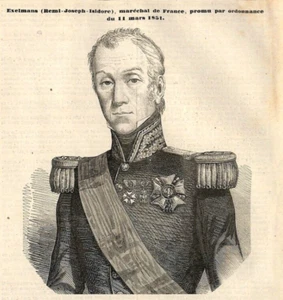 LE MARÉCHAL DE FRANCE EXELMANS / GRAVURE ENGRAVING 1851 - Picture 1 of 1