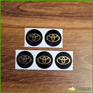 Racing Center Caps GOLD LAMINATED Vinyl Decals Stickers Kit Any Size x5 pcs - Picture 1 of 1