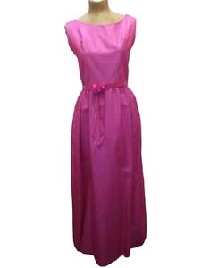 Vintage 1970's 60's Pink Chiffon Maxi Hippy Prom Party Dress Size Small - Picture 1 of 8