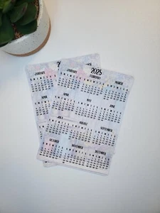 Year At A Glance Calendar Stickers Rustic and Flowers Design - Picture 1 of 3