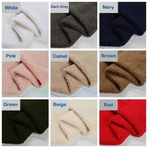 50cm Sherpa Fleece Fur Lining Fabric Lambskin Thermal Lined Material 1.6m Width - Picture 1 of 20