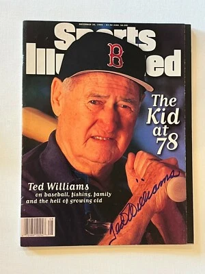 TED WILLIAMS Signed/Auto 1996 Sports Illustrated SI NEWSSTAND No Label PSA HOF - Image 1 of 4