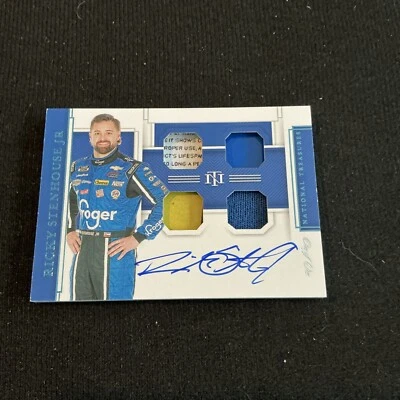 RICKY STENHOUSE JR 2020 NATIONAL TREASURES 1/1 AUTO QUAD RELIC NASCAR LAUNDRY - Image 1 of 2