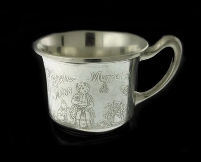 Vintage Lebkuecher & Co Cartier 2307-2 Sterling Silver Nursery Rhyme Baby Cup - Image 1 of 4