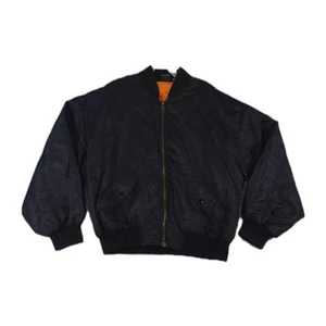 VINTAGE Warner Bros Bomberjacke Herren Small schwarz 1996 Taz Bugs Bunny Foghorn - Bild 1 von 9
