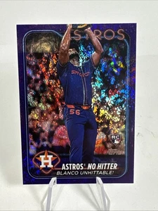 2024 Topps Update Series - Ronel Blanco - Astros No-hitter Purple Holo Foil /799 - Bild 1 von 3