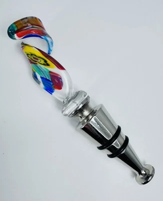 Пробка для муранского вина Millefiore разноцветная итальянская ручной работы - Изображение 1 из 4