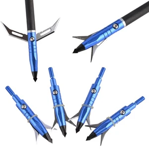 Archery 2 Blade Arrowheads Screw Broadheads Compound Bow Shooting Tips Hunting - Picture 1 of 11