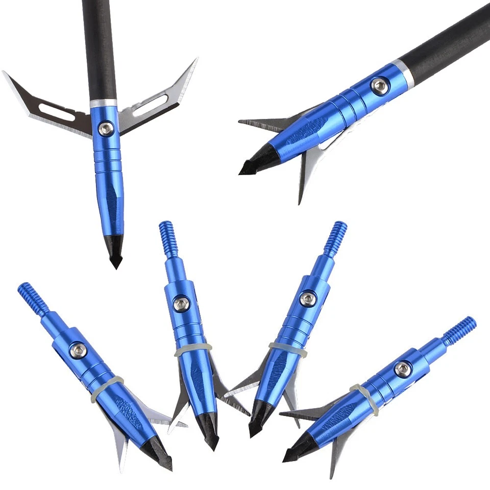 Archery 2 Blade Arrowheads Screw Broadheads Compound Bow Shooting Tips Hunting - Image 1 of 4