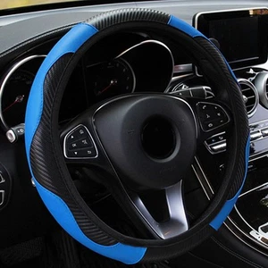 Auto Car Steering Wheel Cover Stitching Leather Fit For 37-38CM Diameter Truck - Picture 1 of 12