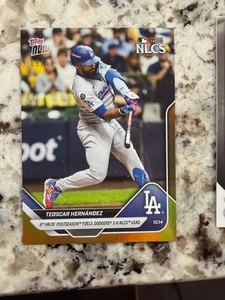 2025 TOPPS NOW MLB GOLD FOIL PARALLEL NLCS CARD 09/50 DODGERS TEOSCAR HERNANDEZ - Picture 1 of 1
