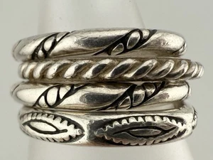 SILPADA 925 STERLING SILVER SET OF 4 STACKABLE RINGS SIZE 7 K954A - Picture 1 of 5