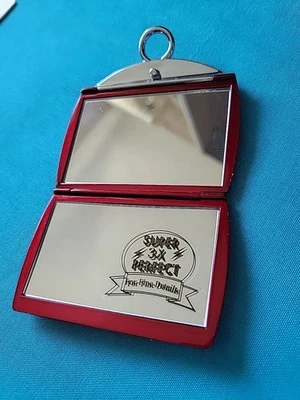 Brandon Femme Ruby Red  Compact Mirror For Purse/Travel~2 Mirrors~One 3X~Snaps - Image 1 of 4