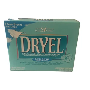Dryel At Home Dry Cleaning 6 Dryer Activated Cloths Clean Breeze Scent NIB - Picture 1 of 10