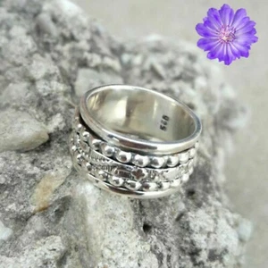 Tow Ton Spinner Ring 925 Sterling Silver Ring Handmade Jewelry Ring For Gift - Picture 1 of 3