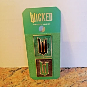 New Universal Studios Wicked Movie Logo 2 Pin Set Collectible - Picture 1 of 2