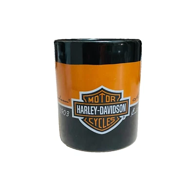 Harley-Davidson Motor Cycles 1903 Ceramic Coffee Mug Black Orange Established - Photo 1/4