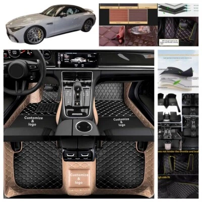 Fit For Mercedes Benz 2022 SL63 AMG Car Floor Mats Leather Luxury Carpets Liners - Image 1 of 4