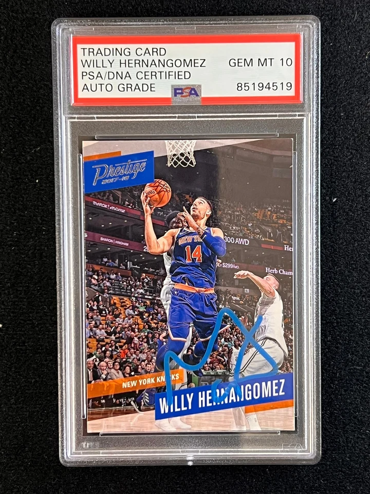 2017-18 Panini Prestige #65 Willy Hernangomez Signed Card AUTO 10 PSA Slabbed Kn - Image 1 of 2