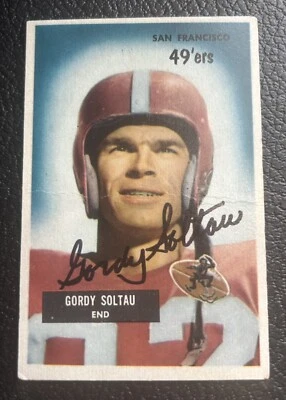 GORDY SOLTAU Signed Autographed 1955 Bowman Card # 66      SAN FRANCISCO 49ers - Image 1 of 2