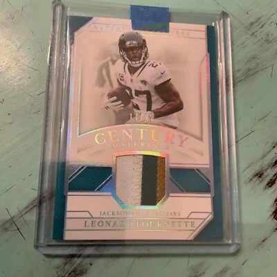 2018 National Treasures Century Material Leonard Fournette SILVER 3 COLOR~SSP/25 - Image 1 of 4