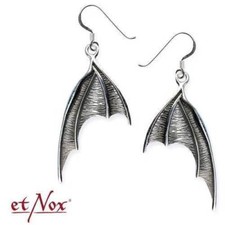 Echt etNox Fledermaus Bat Wings Ohrhänger Silber Gothic Schmuck - NEU